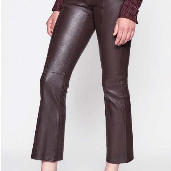 NWT Equipment Merlot Leather Trouser